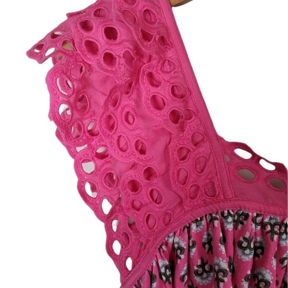 Anthropologie Let Me Be Eyelet Swing Tank Pink Size Large - Picture 7 of 8